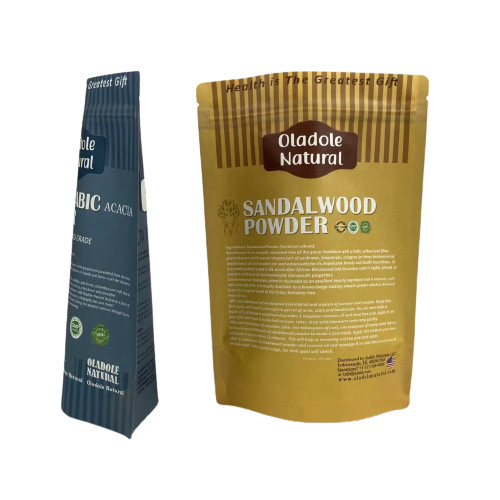 Embalaje de bolsas de papel marrón de Kraft para bocadillos Bolsa de pie Fondo plano con cremallera