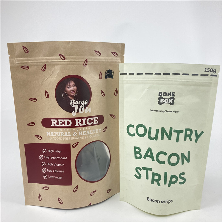 Aseguramiento de la calidad Bolsa de papel de aluminio de pie con cremallera Bolsa de embalaje de bocadillos de alimentos