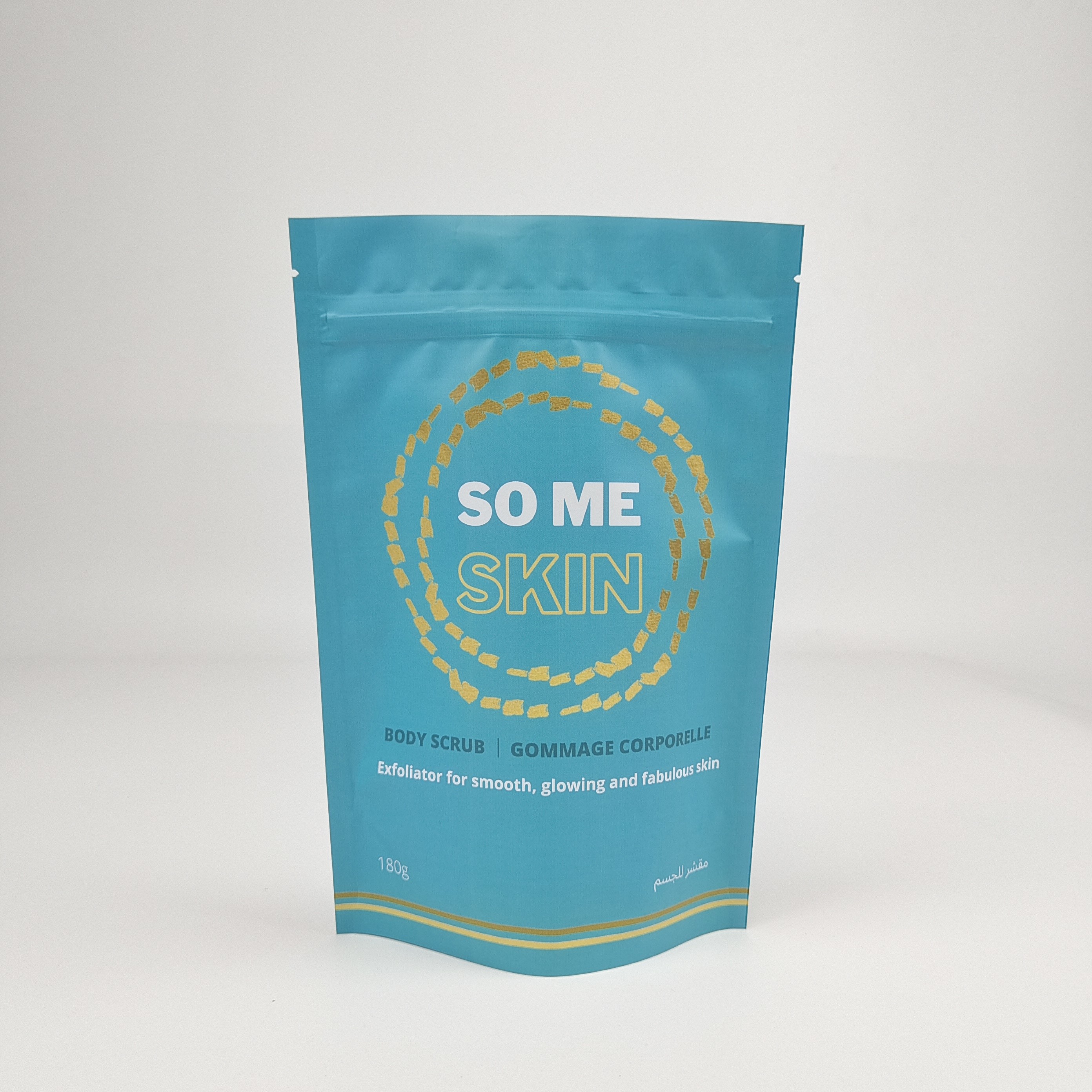 Reutilizable de aluminio metálico papel de baño sal de pie Bolsas de cremallera de cuerpo exfoliantes Bolsa de embalaje para bomba de baño