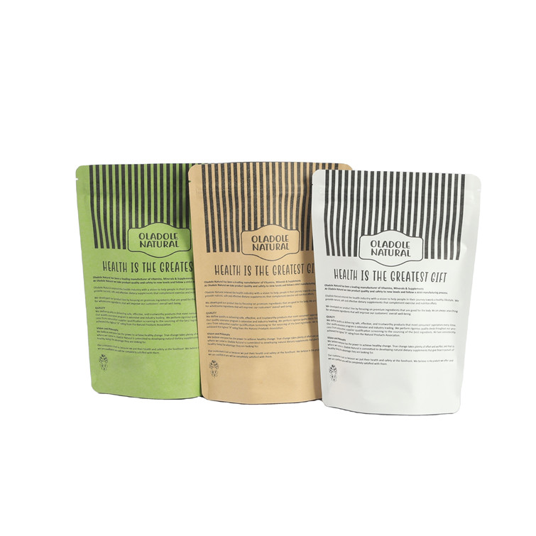 Impresión digital Logotipo personalizado Bolsas de papel kraft blanco para mangos Nueces en polvo Alimentos para mascotas Papel biodegradable a prueba de olor