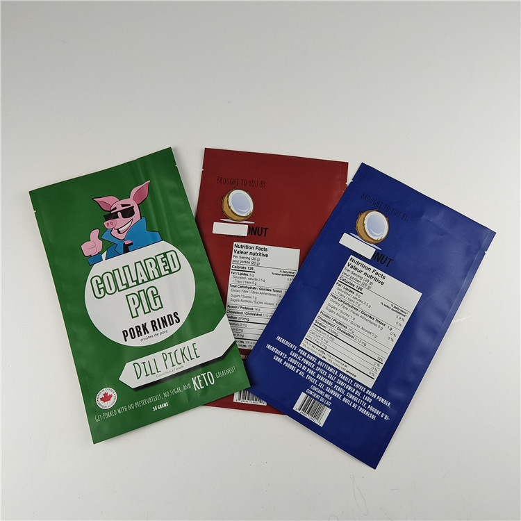 Fabricante Tamaño personalizado Almacenamiento Bolsa de bocadillos Embalaje Bolsa de embalaje de cartón de aluminio