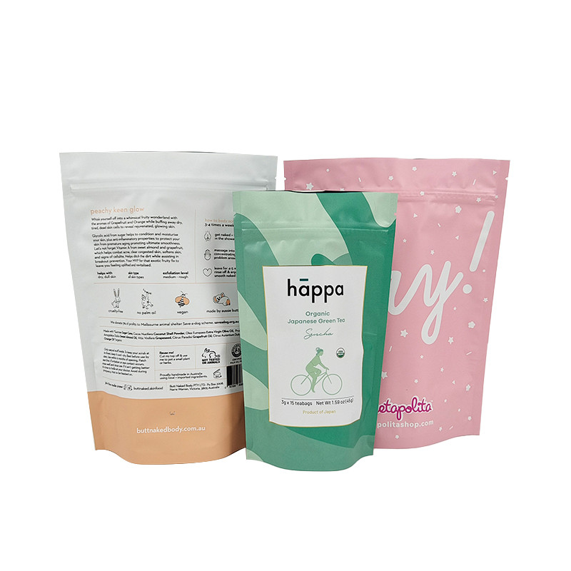 Embalaje de papel de aluminio envasado en bolsas con cremallera superior