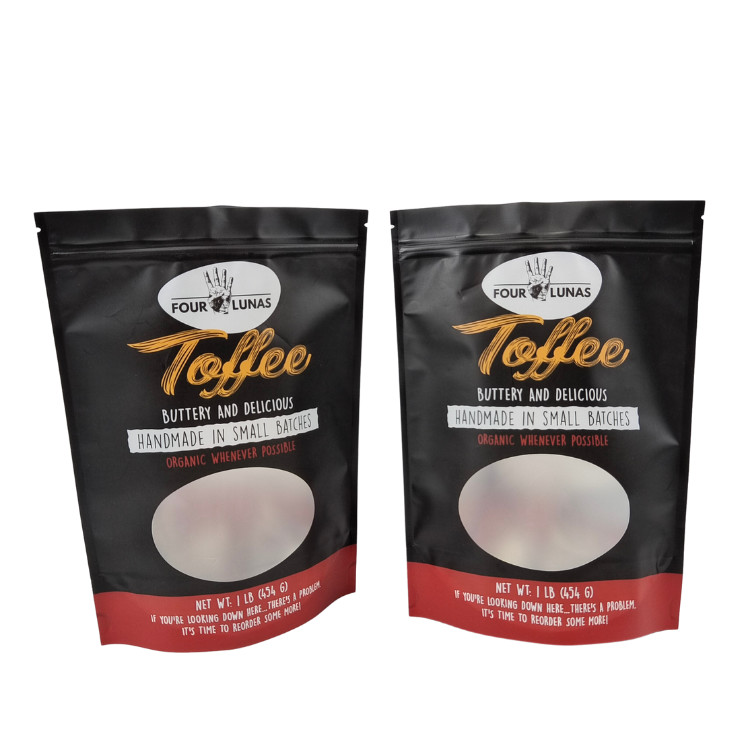 Característica de la muesca de comida para mascotas con diseño transparente y cierre con cremallera