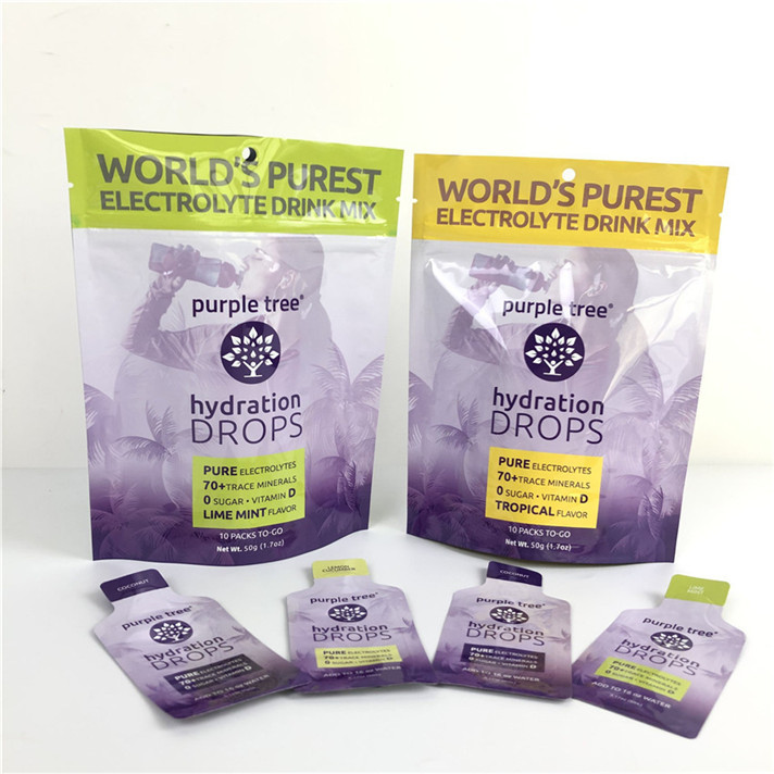 10 colores personalizados de papel de aluminio de mat stand up bolso ziplock bolsa de bolso para alimentos