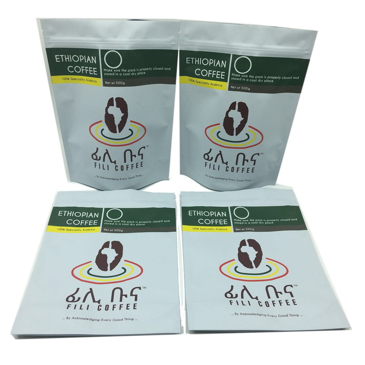 La hoja mate del final alineó se levanta el bolso de café de empaquetado del bolso 500g de la cremallera