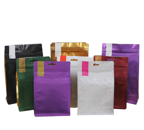 Bolso de empaquetado de aluminio del papel de la lata del lazo del bloque del café plano al por mayor de la parte inferior con la válvula 500g 1kg de la desgasificación