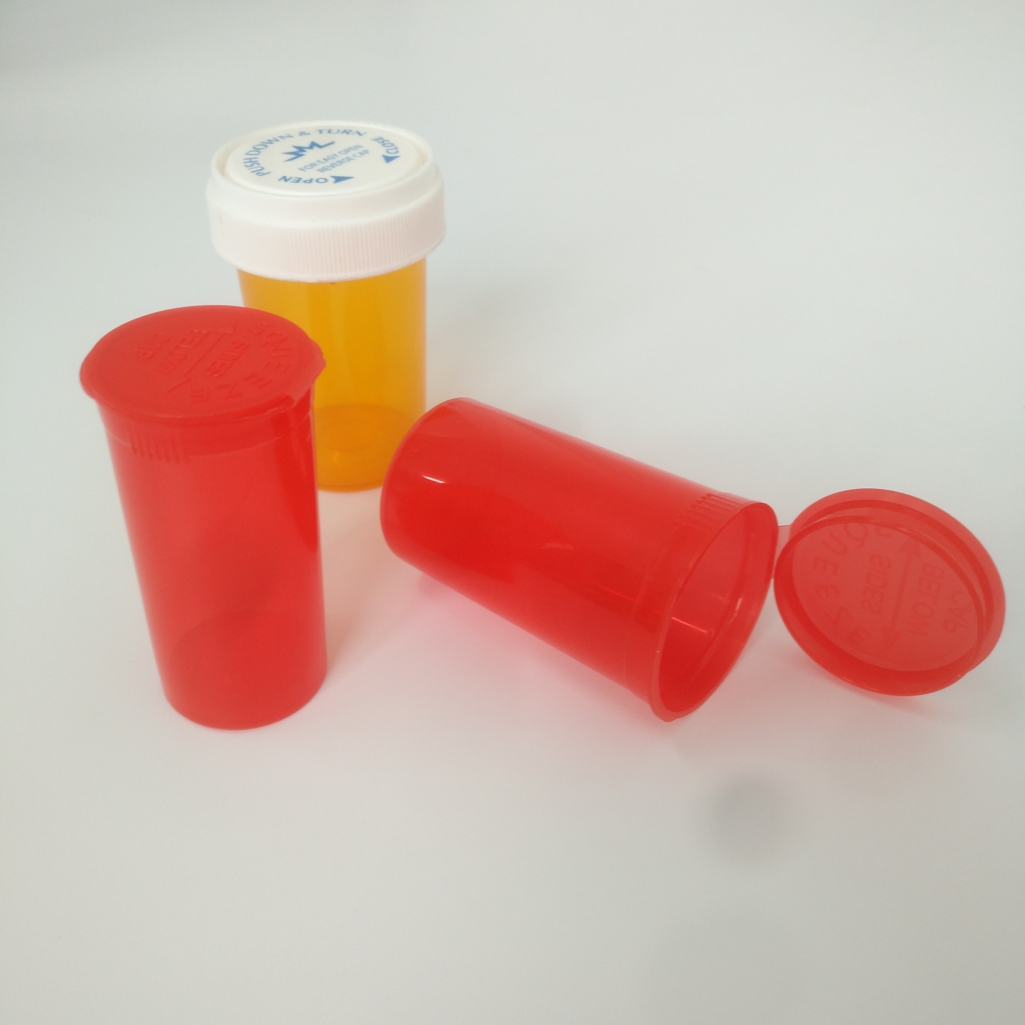 frascos de plástico a prueba de niños para envases químicos