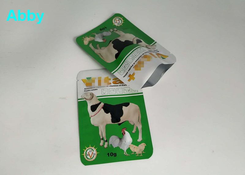 Cuad Seal Tear Pet Food Bag Tamaño personalizado para piensos para pollos / ganado / ovejas