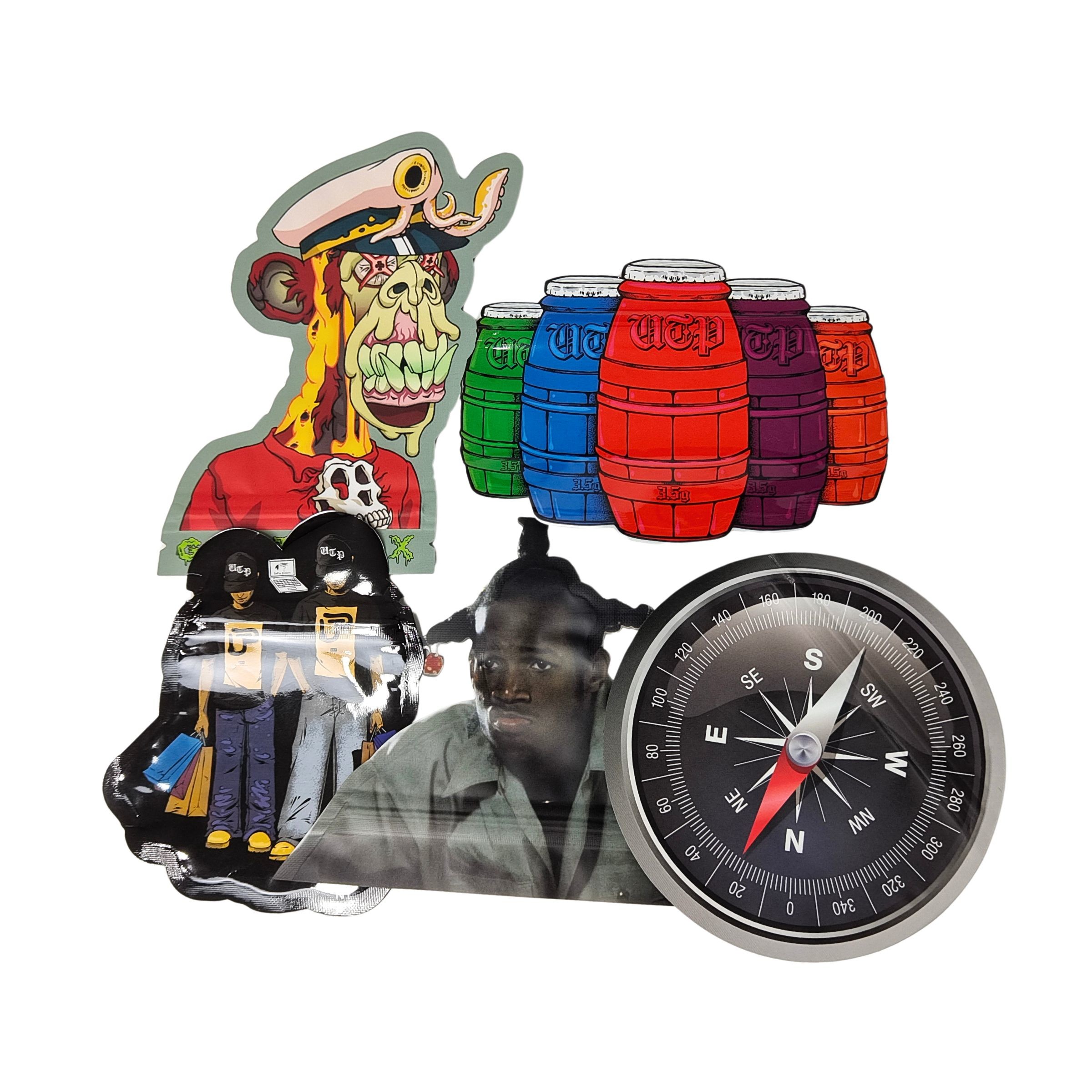 Bolsas Mylar comestibles de 3.5g con cierre Ziplock, con forma especial para caramelos, hierbas, galletas y gomitas