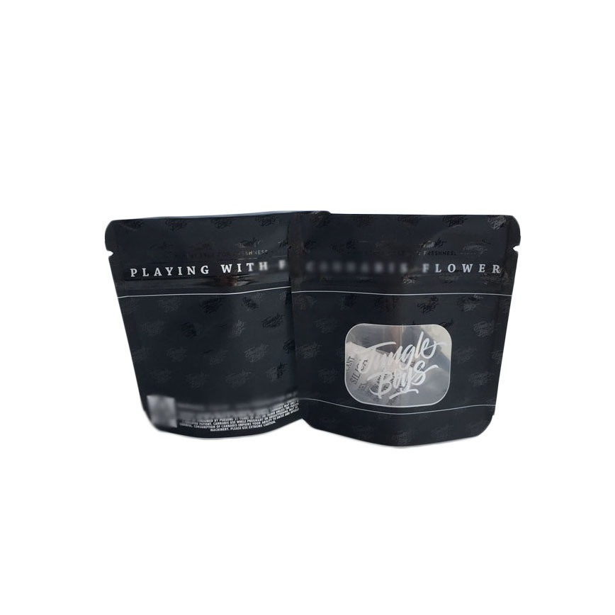 Bolsas plásticas superficiales negras mates que empaquetan la ventana delantera clara transparente ULTRAVIOLETA del punto