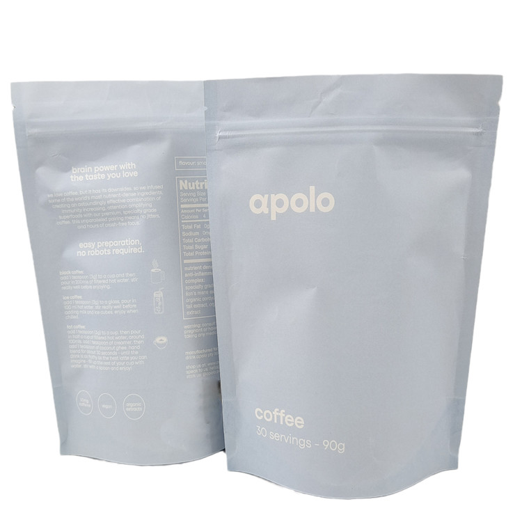 Personalizar bolsas de papel Kraft biodegradable con cremallera Impresión digital de caramelo de goma envasado