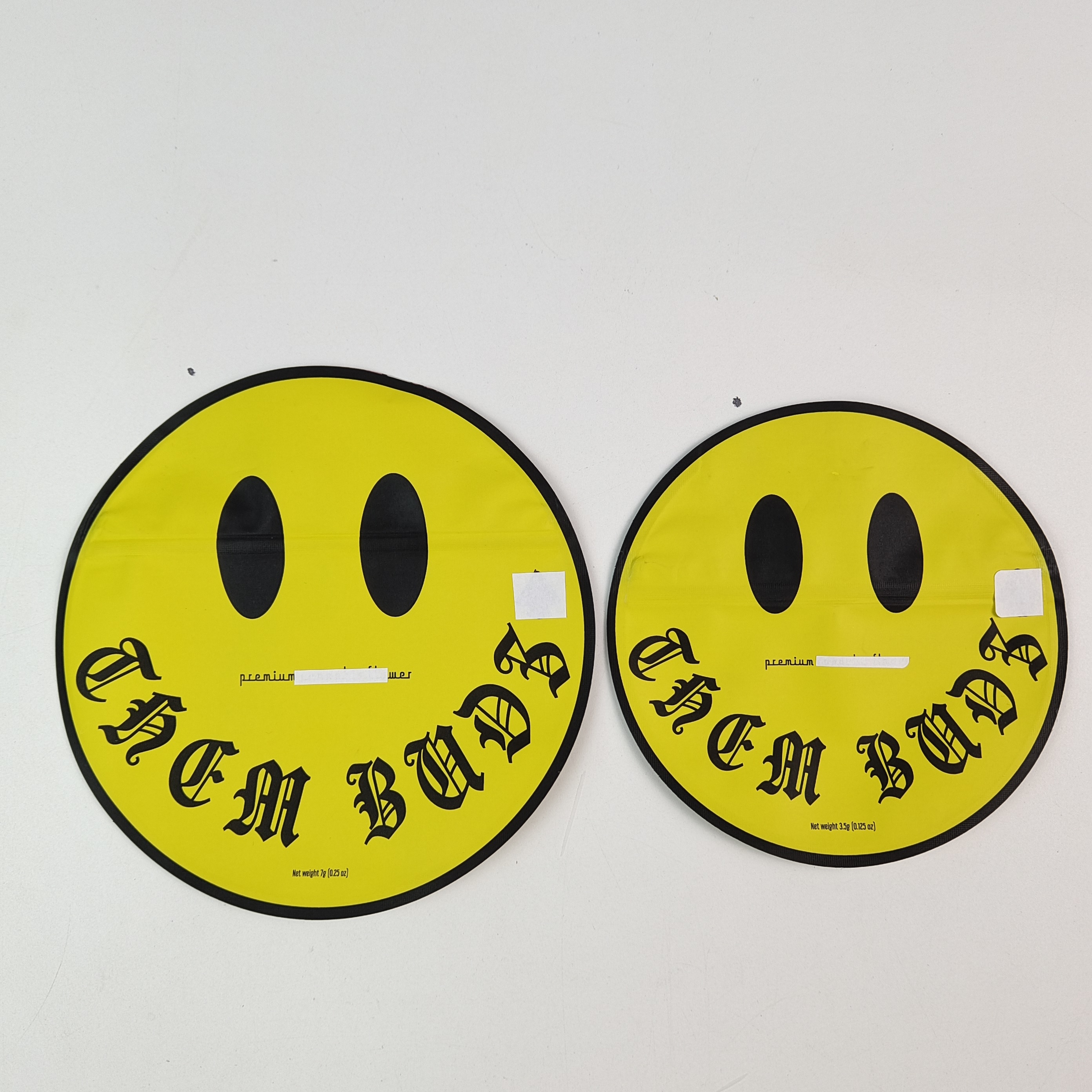 Bolsas irregulares 3.5g 7g de Mylar con cremallera en el interior Impresión de papel de aluminio a prueba de olor Bolsas de plástico comestibles