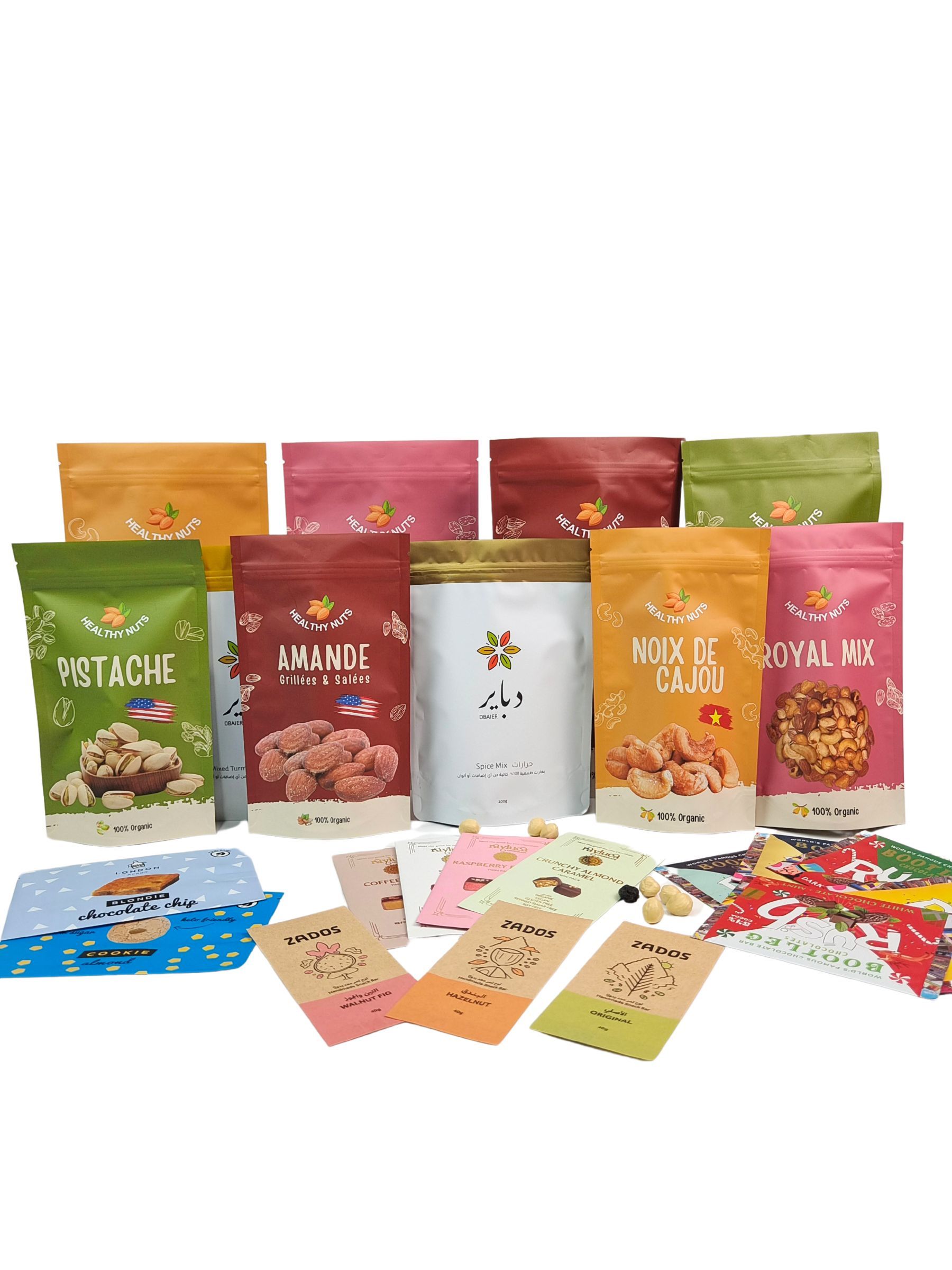 Envases de bocadillos biodegradables de grado alimenticio sello térmico bolsa de cerradura de papel de aluminio para nueces té café alimentos para mascotas