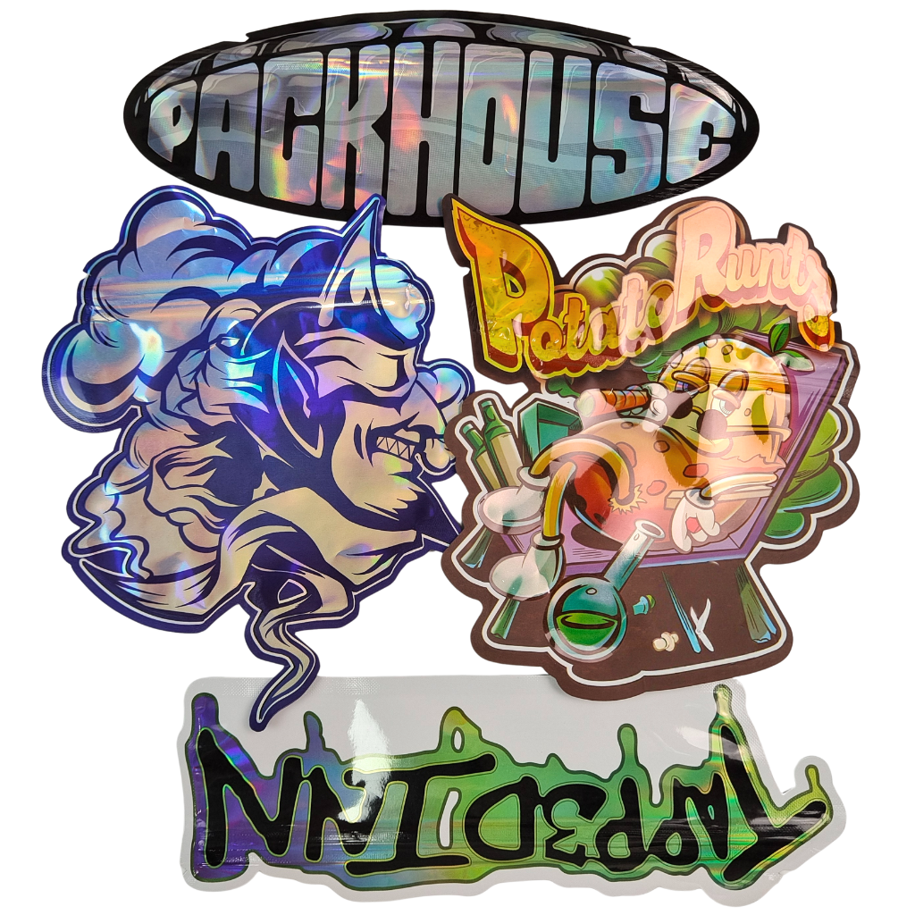 Bolsa Mylar Troquelada Brillante en Oferta con Cremallera para Comestibles a Prueba de Olores 3.5 7g 14g 28g Gomitas de Hongos Bolsa de Plástico con Impresión Personalizada