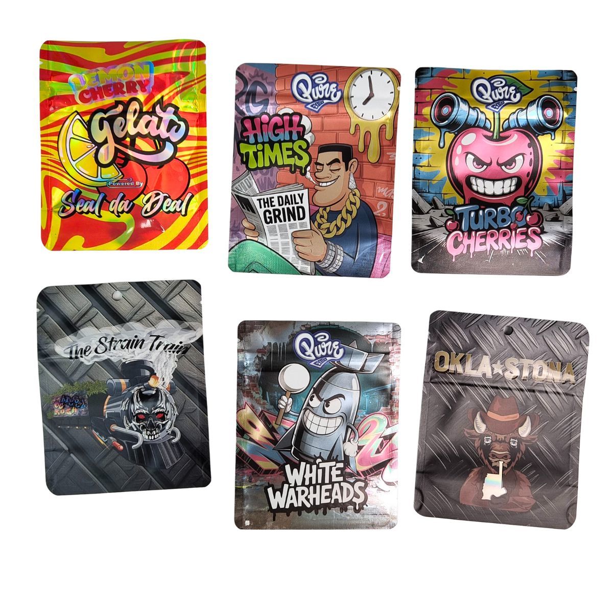 Envases de barras de chocolate con hongos gomitas 8th Cali Food Doypack Bolsas Mylar 3.5 Cali Bolsas de embalaje comestibles Bolsas de embalaje 3 sello lateral