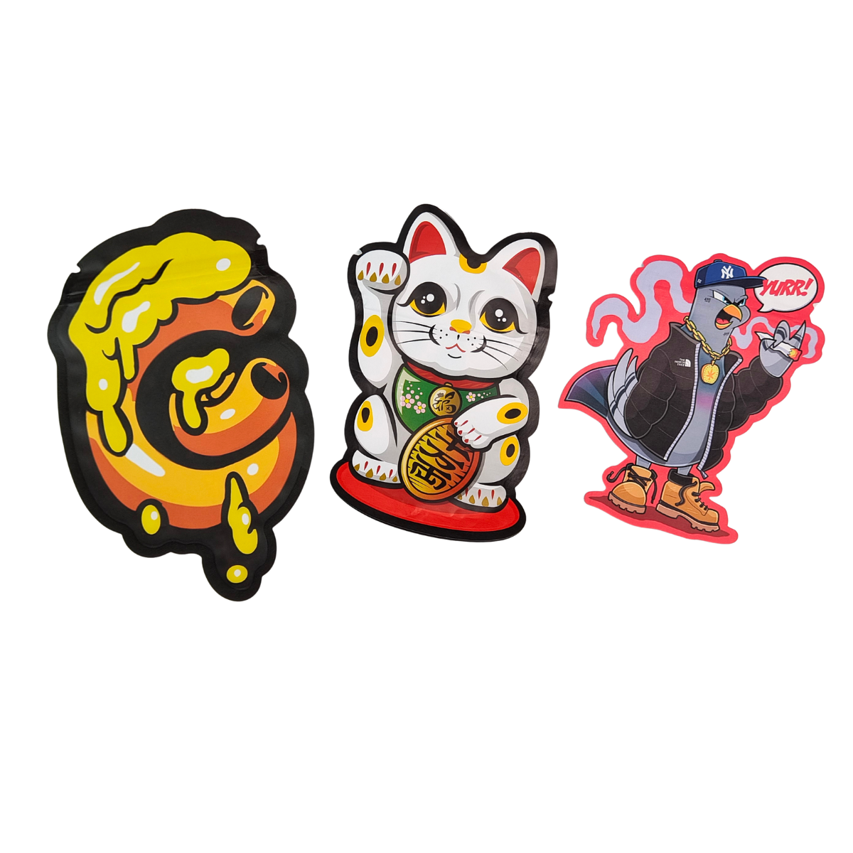 Bolsa de Mylar holográfica a prueba de niños con sellado en 3 lados, bolsa de embalaje de bocadillos de papel de aluminio