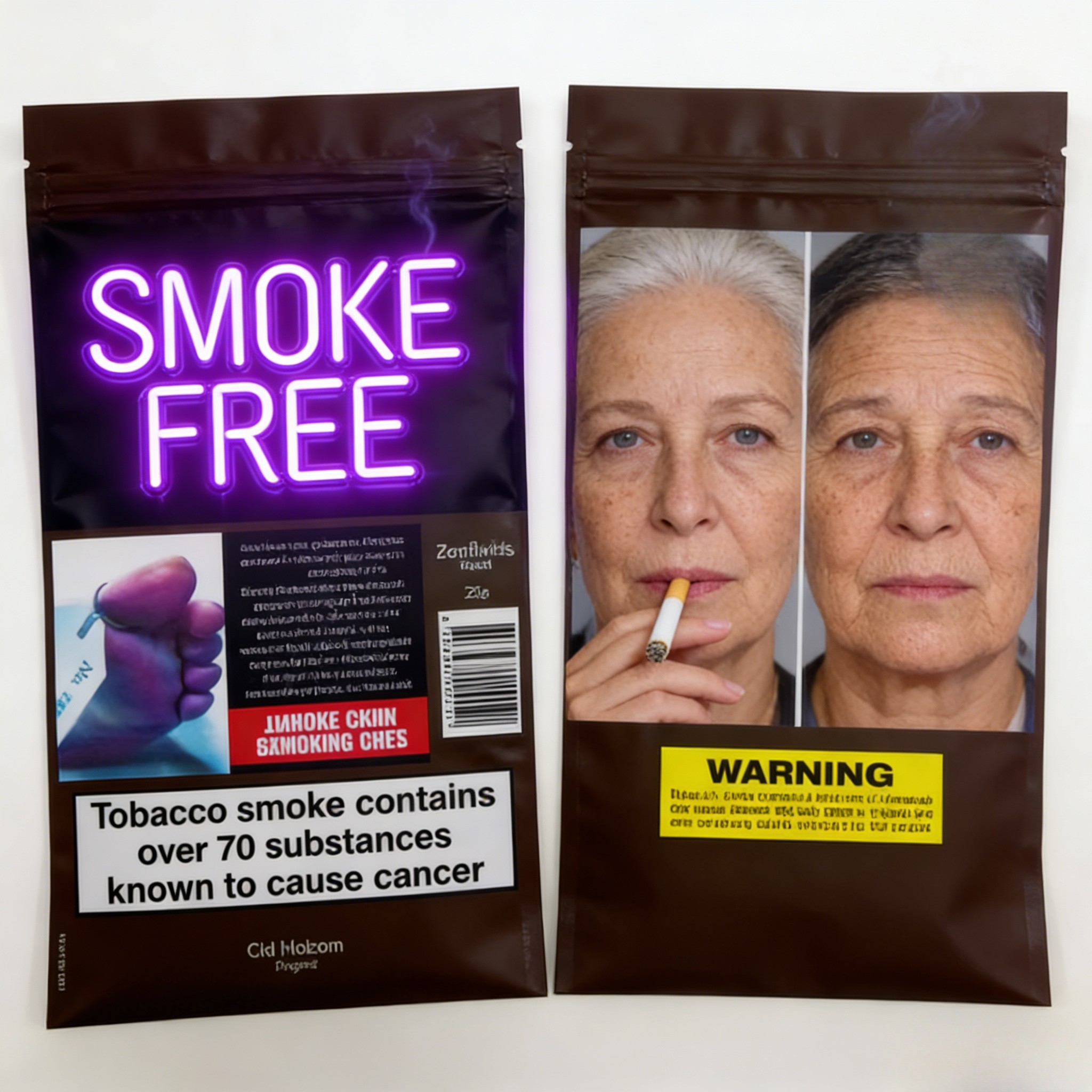 Bolsa de cigarrillos de hojas de cigarrillo para fumar de 25g 30g 40g 50g 100g Bolsa de tabaco rodante con cremallera