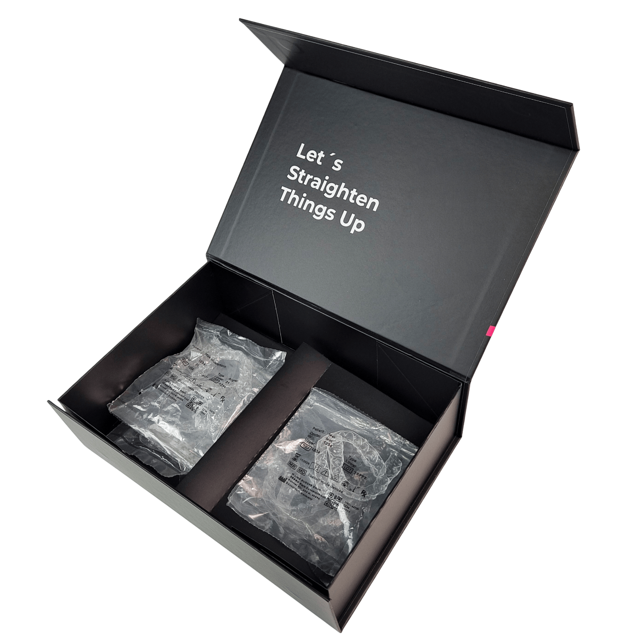 Caja de embalaje personalizada para alineadores dentales con cierre magnético, grosor de 350 g y diseño personalizable para alineadores dentales