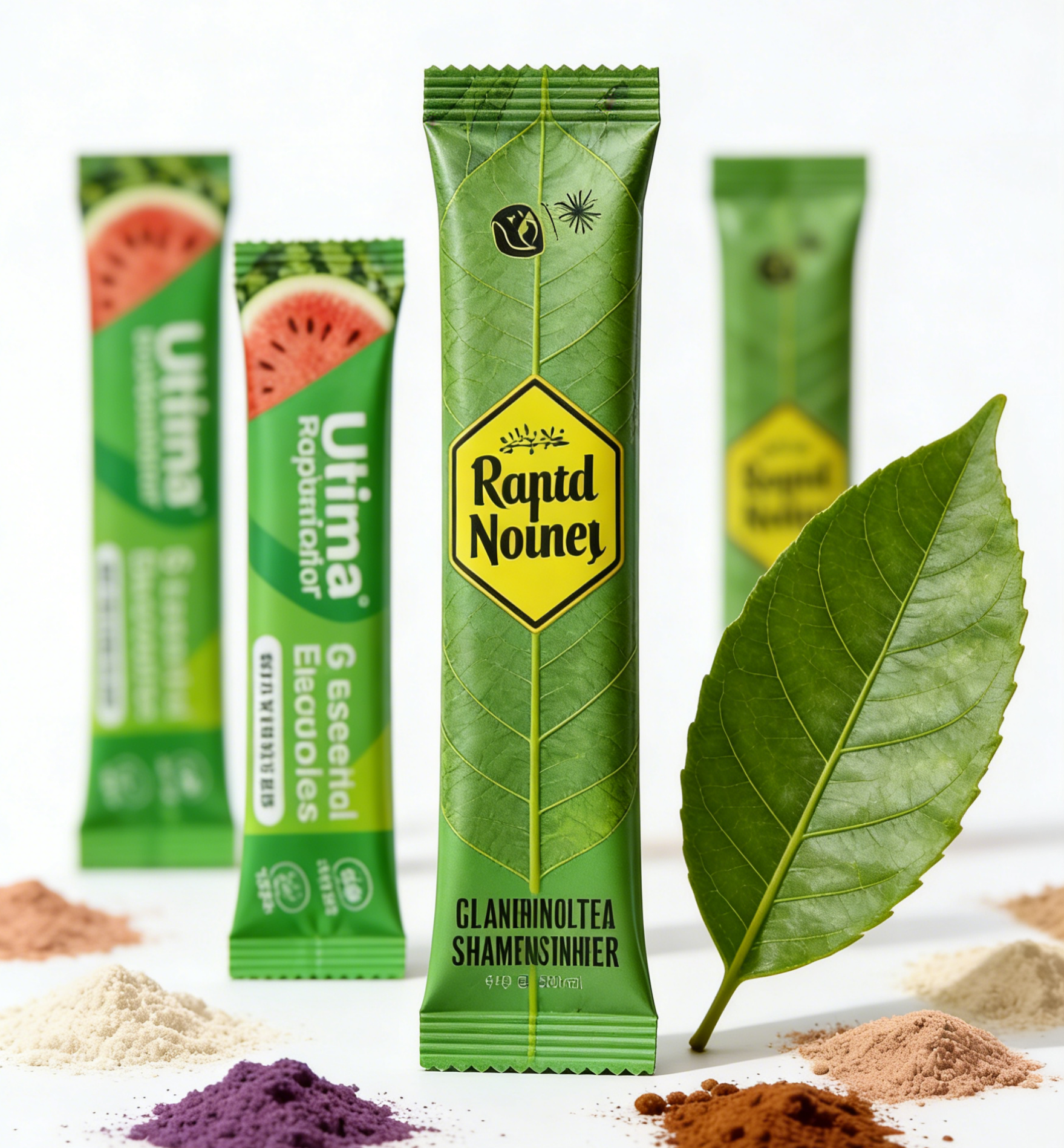 Bolsa de alimentos con cremallera laminada de papel de aluminio PET reciclable termosellable, bolsita de colágeno en polvo personalizada, 1g, 3g, 5g, té con leche en polvo