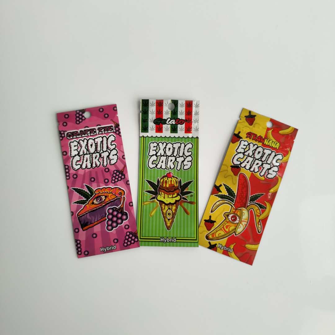 Tres bolsas plásticas selladas lado que empaquetan el bolso de cartucho que se puede volver a sellar de la pluma del aceite de Vape de la cremallera