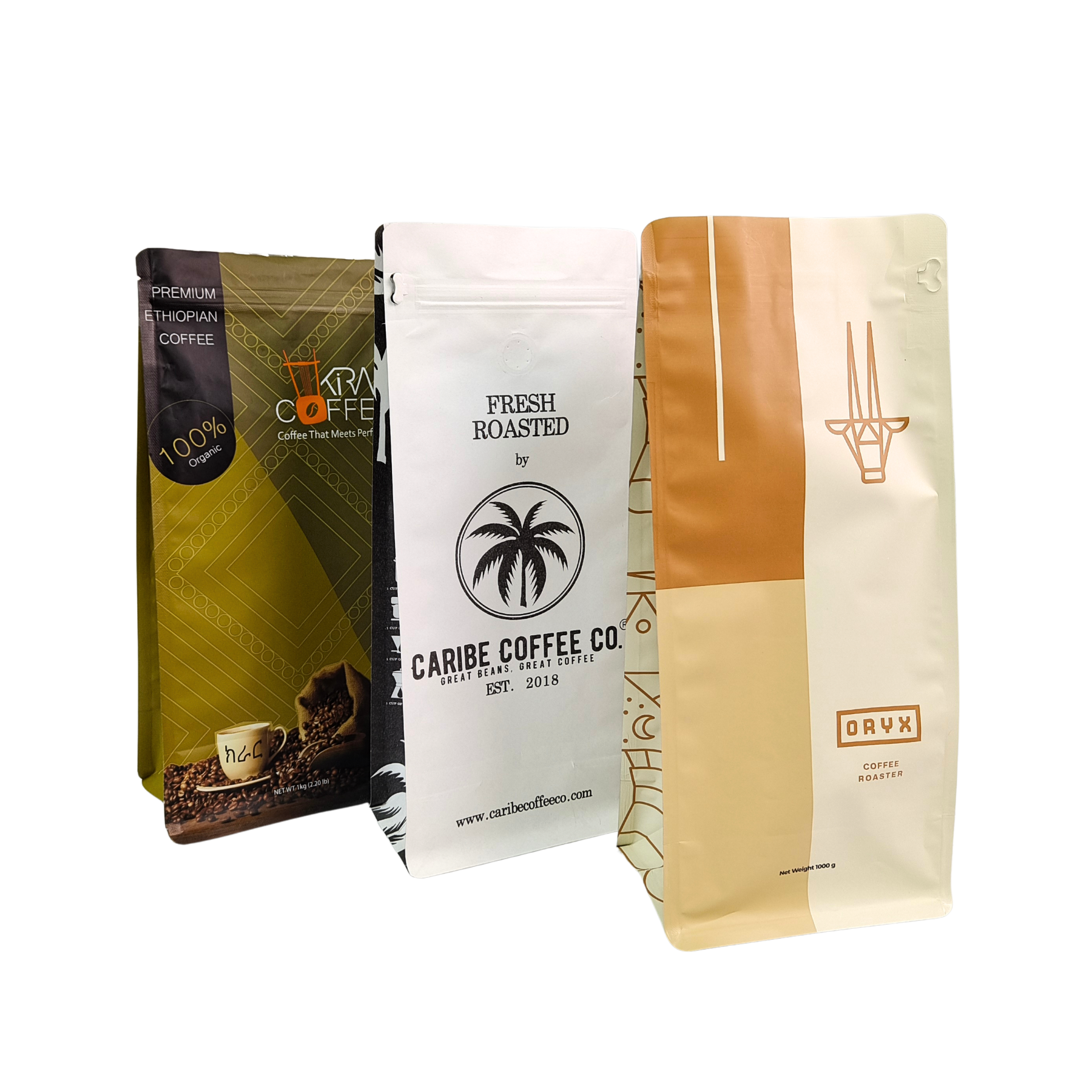 Bolsa de pie a prueba de olores de grado alimenticio de 120 micrones para envasado de café y bocadillos