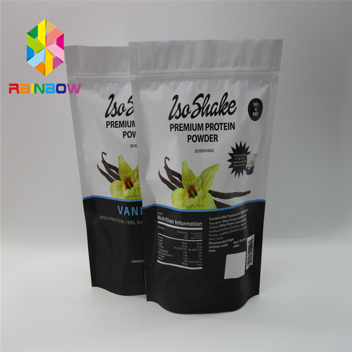 Bolsas plásticas reciclables que empaquetan el bolso Ziplock de la comida del té del papel de aluminio para el polvo de la proteína