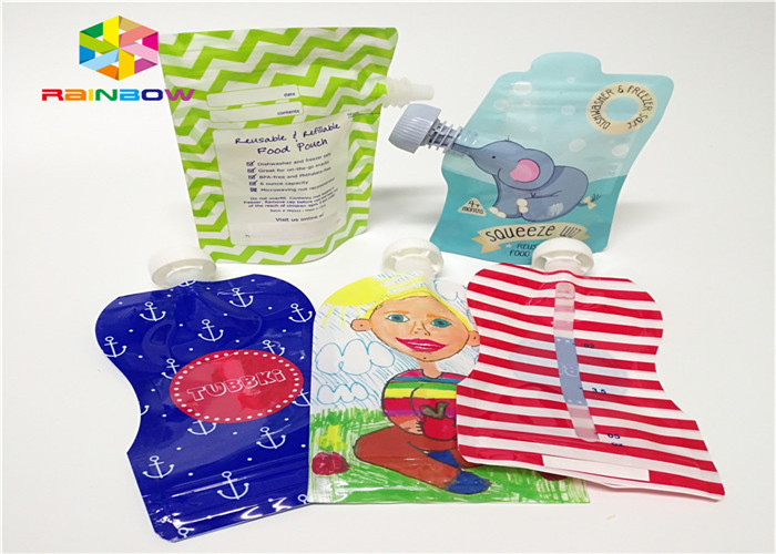 El papel de aluminio se levanta el empaquetado de la bolsa del canalón modificado para requisitos particulares imprimiendo el plástico 120ml