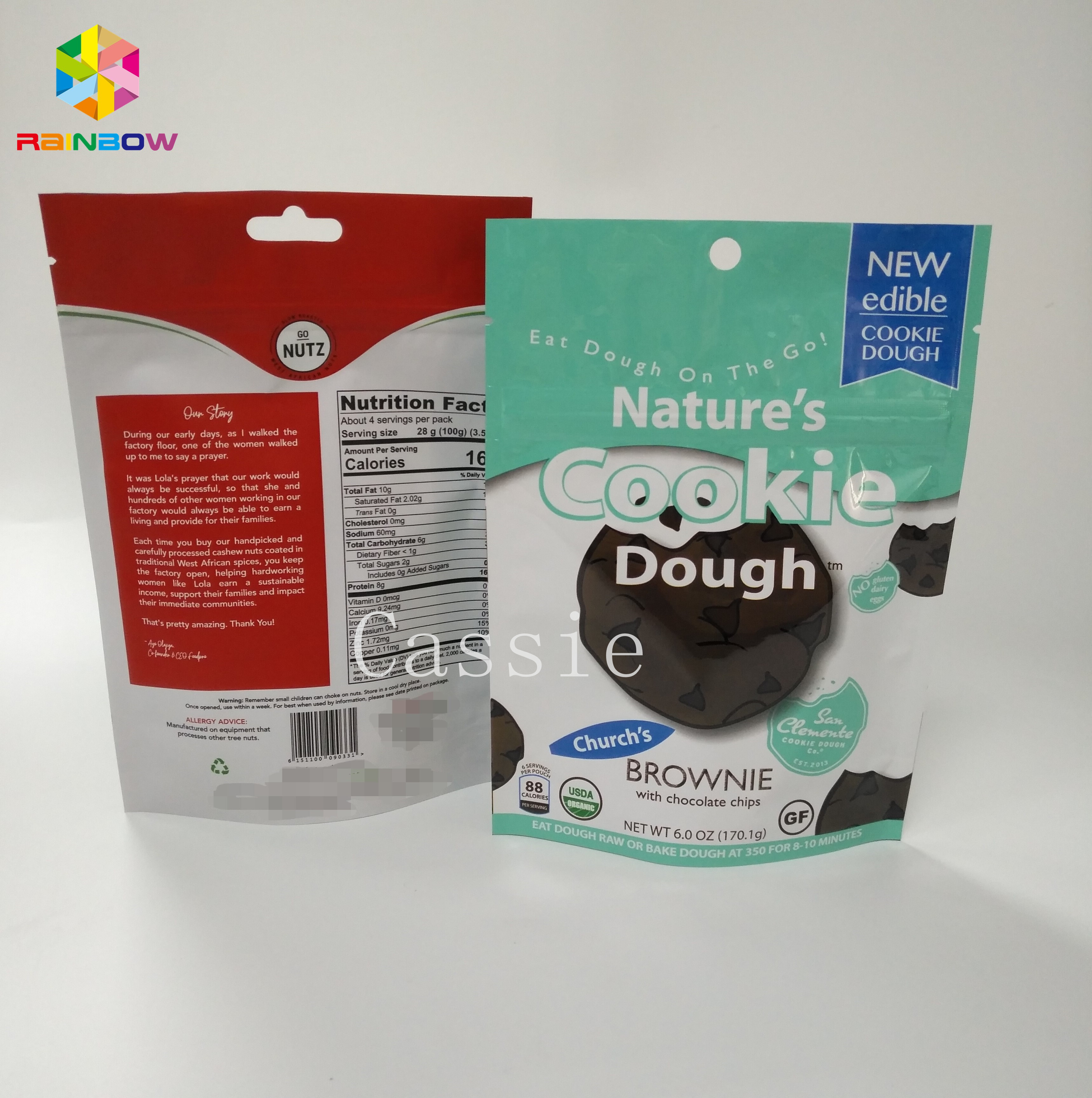 La aduana imprimió bolsos de empaquetado del bocado que las galletas de la prueba del olor se levantan la bolsa con el Ziplock