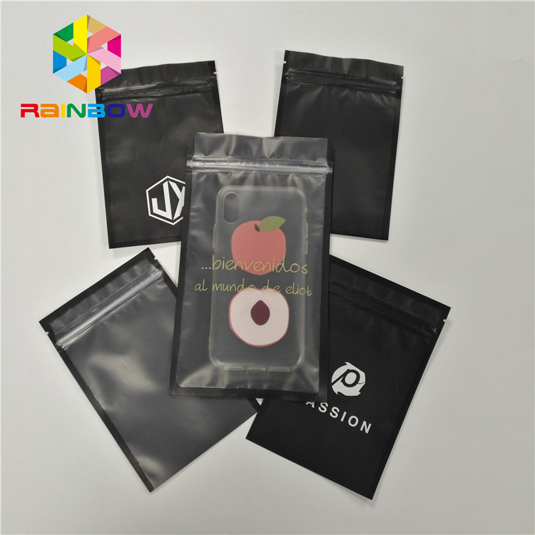 La aduana imprimió la bolsa de plástico lateral del sello tres para el teléfono Shell que empaquetaba con el frente de la cremallera y del claro