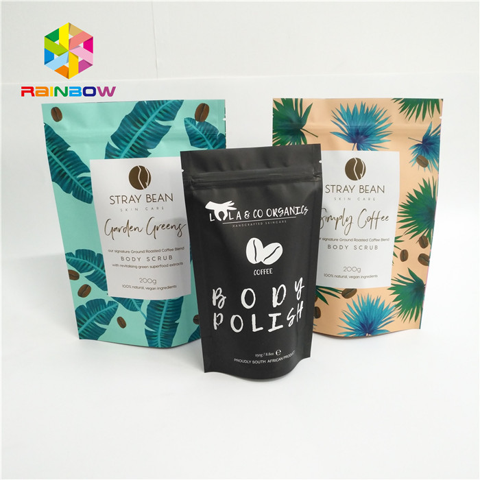 La aduana material brillante impresa se levanta el bolso de café de las bolsas para el acondicionamiento de los alimentos