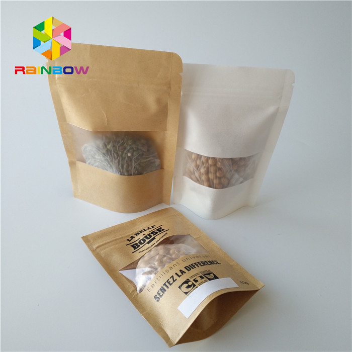 Levántese la bolsa de plástico transparente de empaquetado de la cerradura de la cremallera de los bolsos de los snacks transparente con la ventana