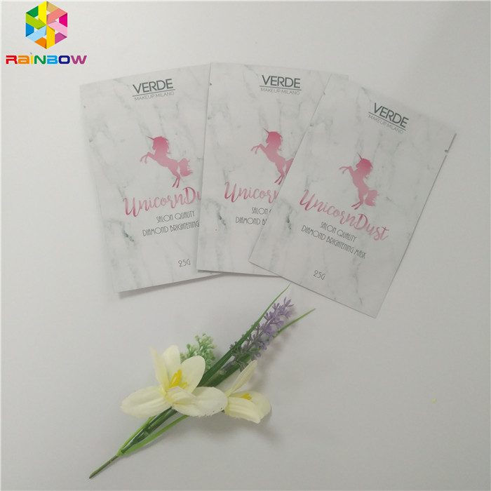 Final superficial impreso brillante de empaquetado cosmético del papel de aluminio del bolso de la máscara facial