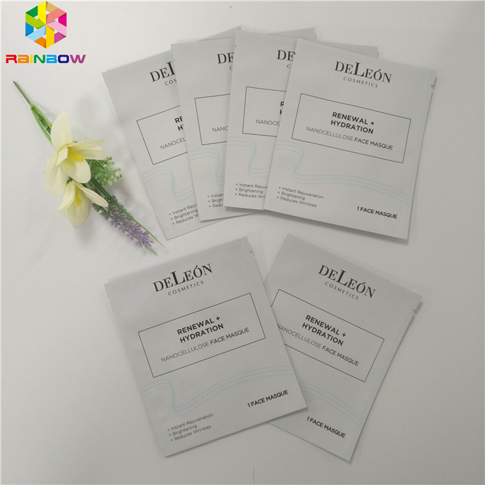 Paquete facial de empaquetado cosmético plástico de la máscara del sello de los lados del embalaje 3 del bolso del papel de aluminio