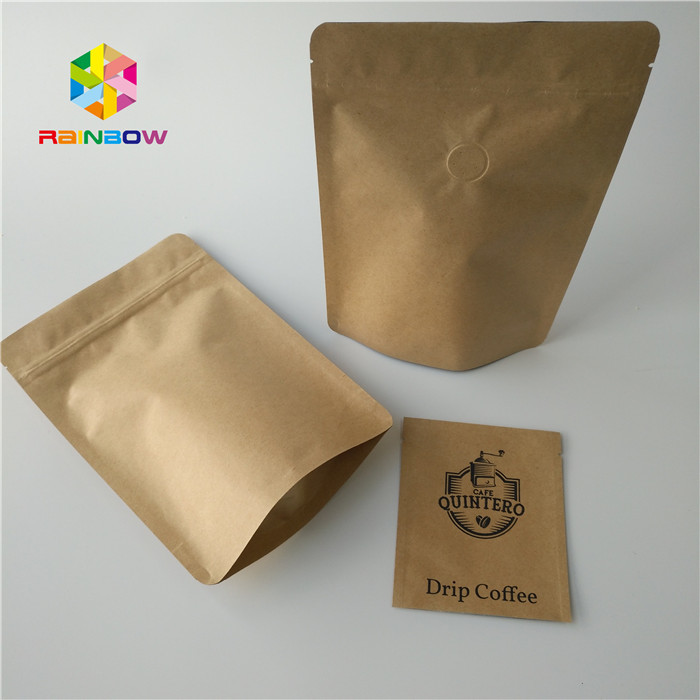 Eco - válvula Ziplock de empaquetado amistosa del sellado caliente de la caja de papel de la comida para el grano de café