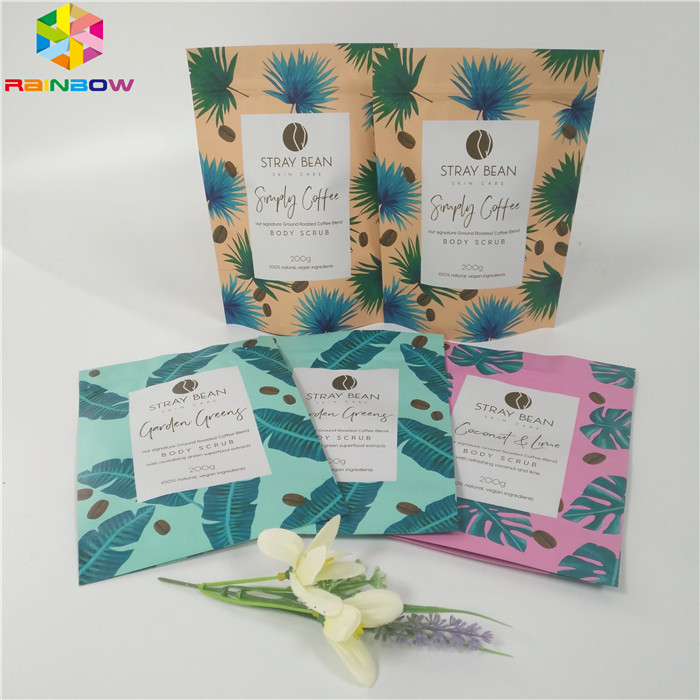 El final reconectable de Matt se levanta los bolsos de la bolsa, bolso de empaquetado de la cerradura de la cremallera para el exfoliante corporal