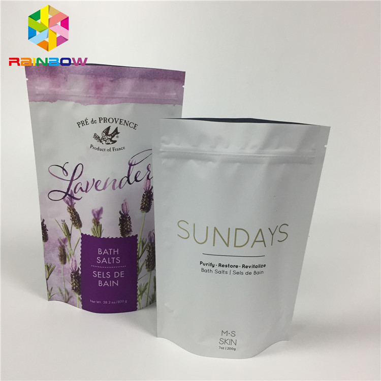 El papel de aluminio mate laminado se levanta los bolsos de la bolsa de la cremallera para el paquete seco de la comida