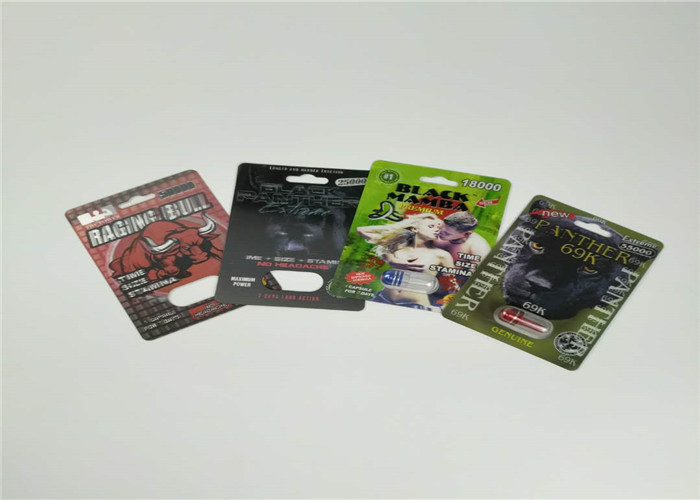 Resbale las píldoras masculinas de empaquetado del aumento de la tarjeta de la ampolla que embalan el embalaje de la píldora 3d del sexo