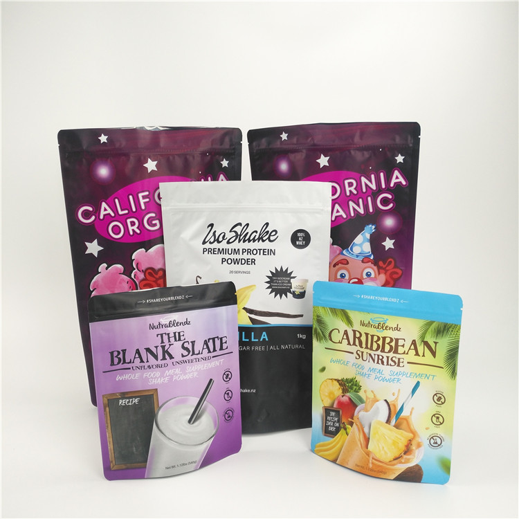 La aduana imprimió el paquete de empaquetado de leche en polvo de papel de aluminio de los bolsos de los snacks con la cremallera