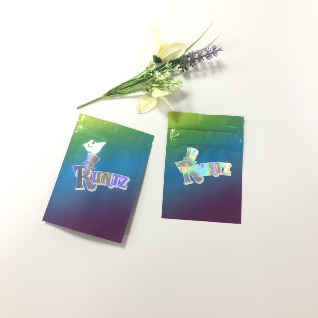 Niños olográficos de las bolsas de plástico de la cerradura de la cremallera de Runtz de la prueba del olor resistentes para la cápsula/las píldoras