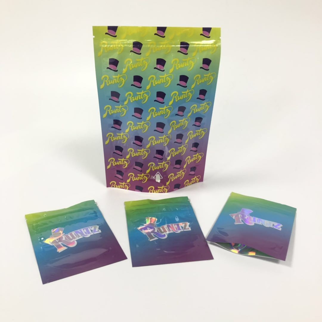 La aduana 1oz 3.5g puede sacudir bromas para arriba etiqueta bolsos de empaquetado de la mala hierba de los paquetes de la libra de la prueba del olor de Vape Mylar Runtz blanco rosado