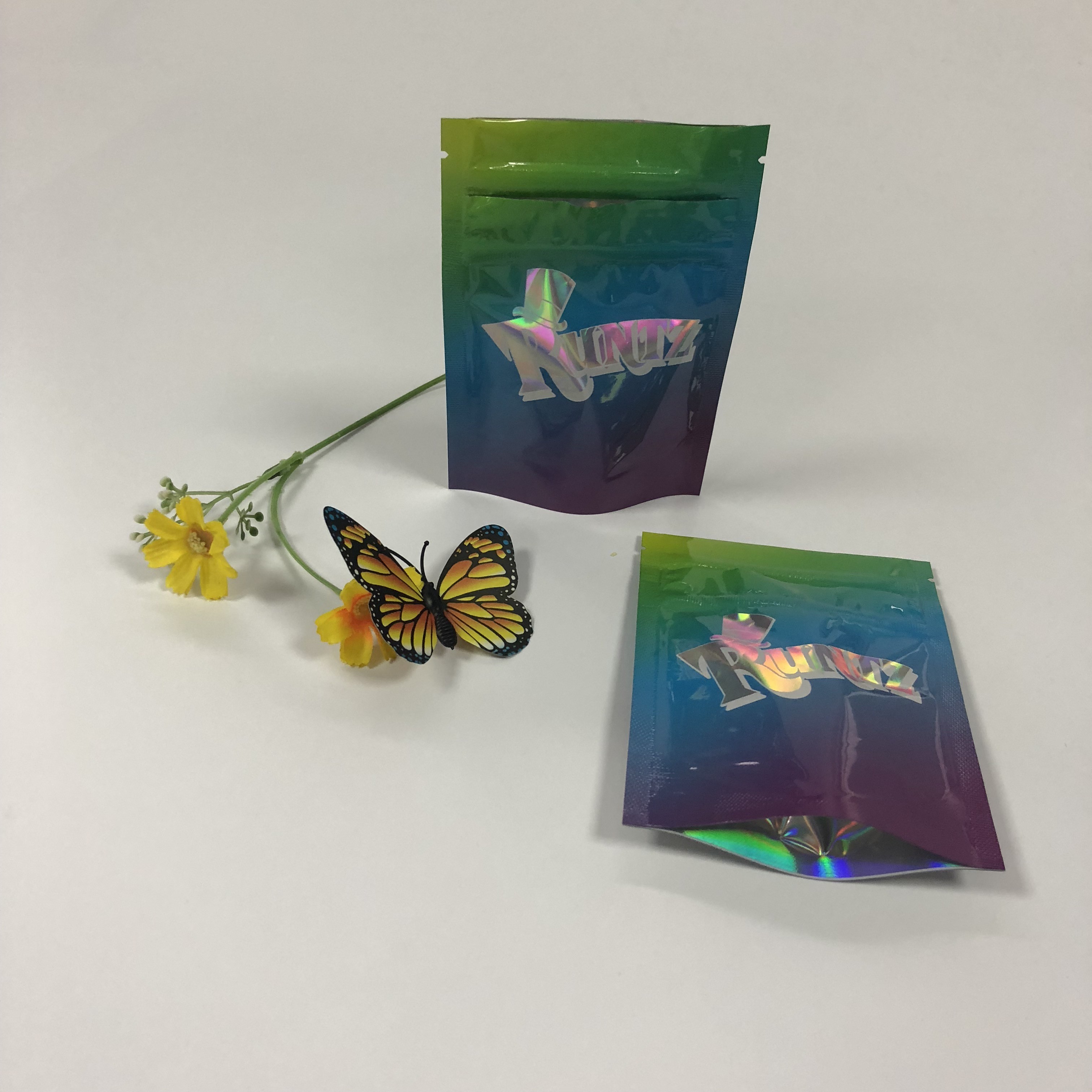 La bolsa doble de la hoja de la cremallera que empaqueta Mylar Runtz empaqueta el plástico para las galletas de empaquetado