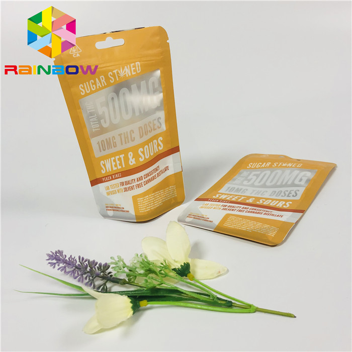 Bolsas plásticas Nuts del bocado que empaquetan Customzied que imprime la ventana clara con la cremallera que se puede volver a sellar