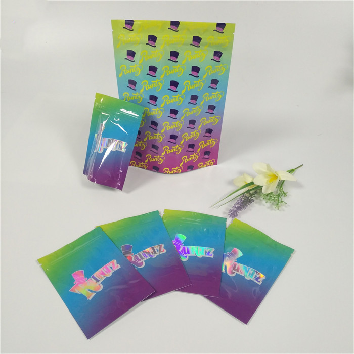Que se puede volver a sellar brillantes del holograma plástico se levantan la prueba Ziplock del olor de los bolsos de Runtz de las bolsas