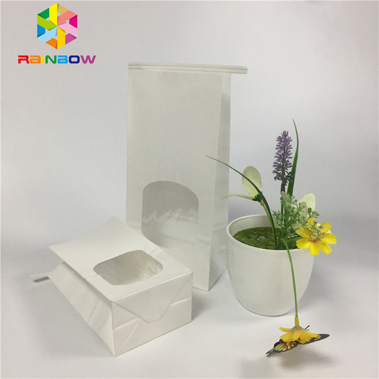 Bolso impermeable a la grasa del bocado que empaqueta el bolso llano de la ventana del claro del Libro Blanco con el lazo de la lata