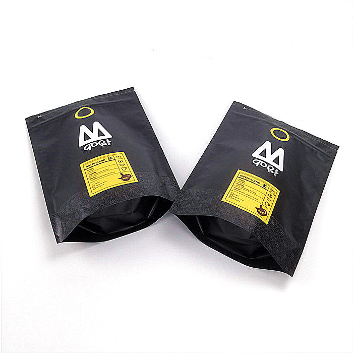 Que se puede volver a sellar levántese el color negro mate laminado impreso aduana de los bolsos de la bolsa de la cremallera