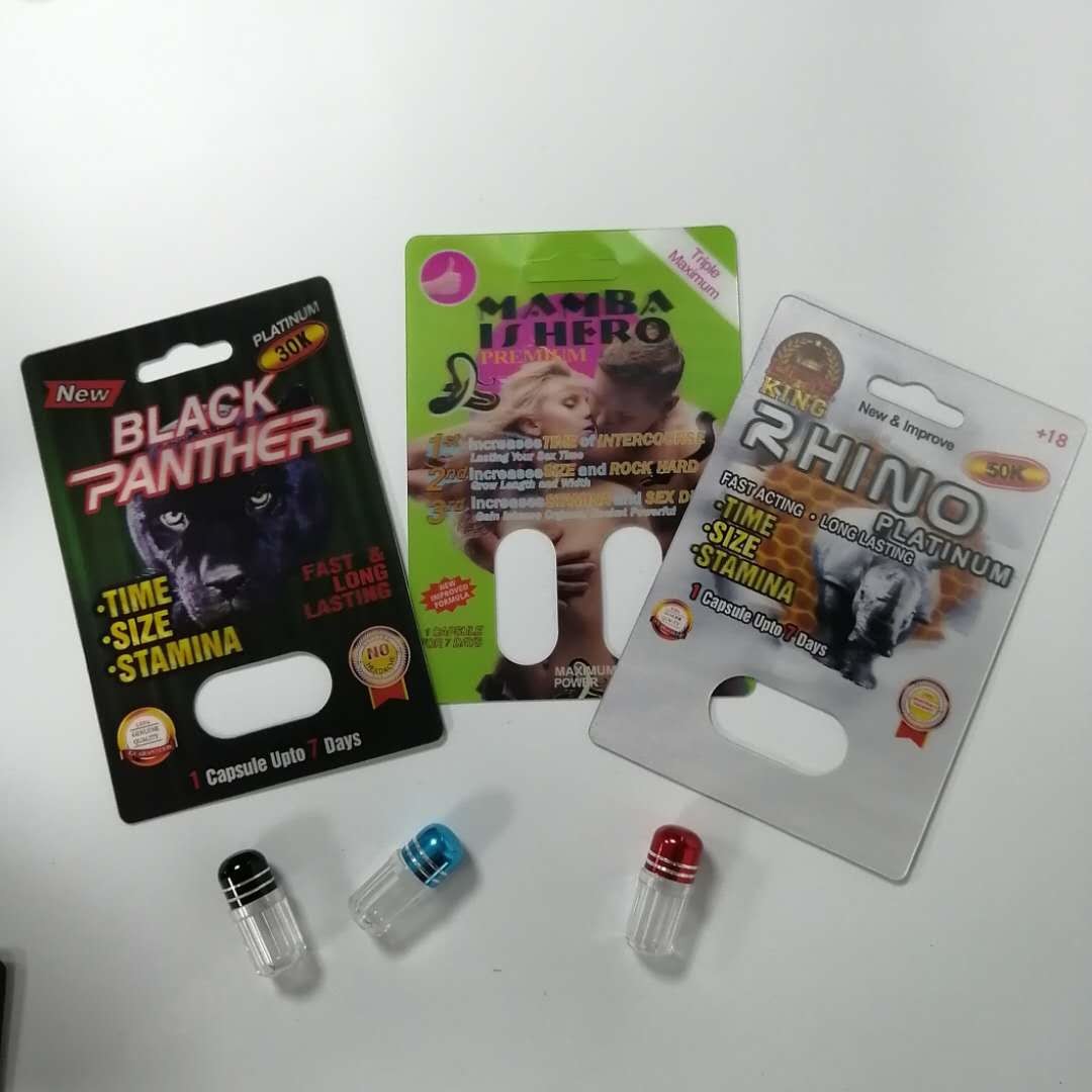 Rinoceronte de empaquetado del aumento de las píldoras de la tarjeta sexual de la ampolla 69 reciclables a prueba de humedad