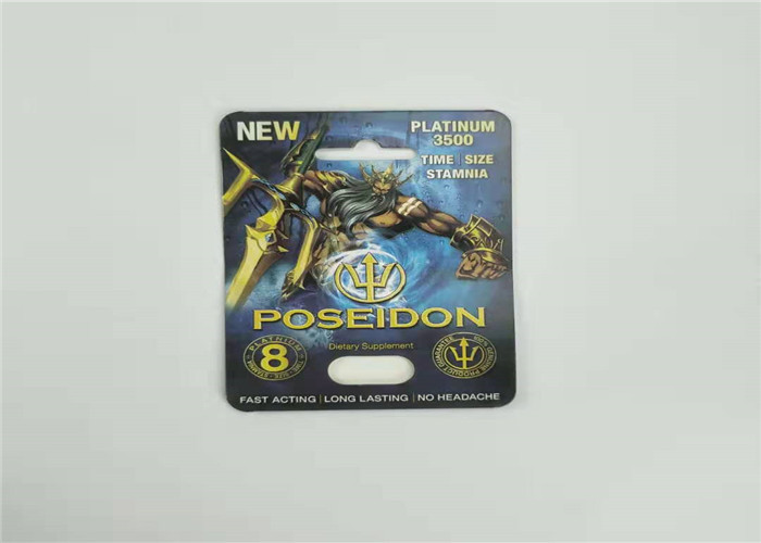 Caja de presentación de empaquetado de la tarjeta de papel del rinoceronte 7 de la tarjeta amistosa de la ampolla de Eco para la cápsula masculina del reforzador