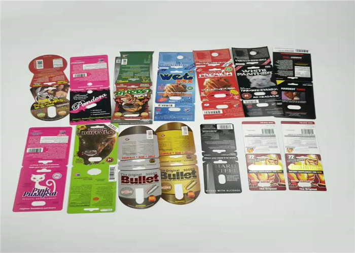 Encapsule el modelo de empaquetado del rinoceronte 8-50000 de la tarjeta de la píldora 3D del sexo de la ampolla plástica con la cubierta plástica