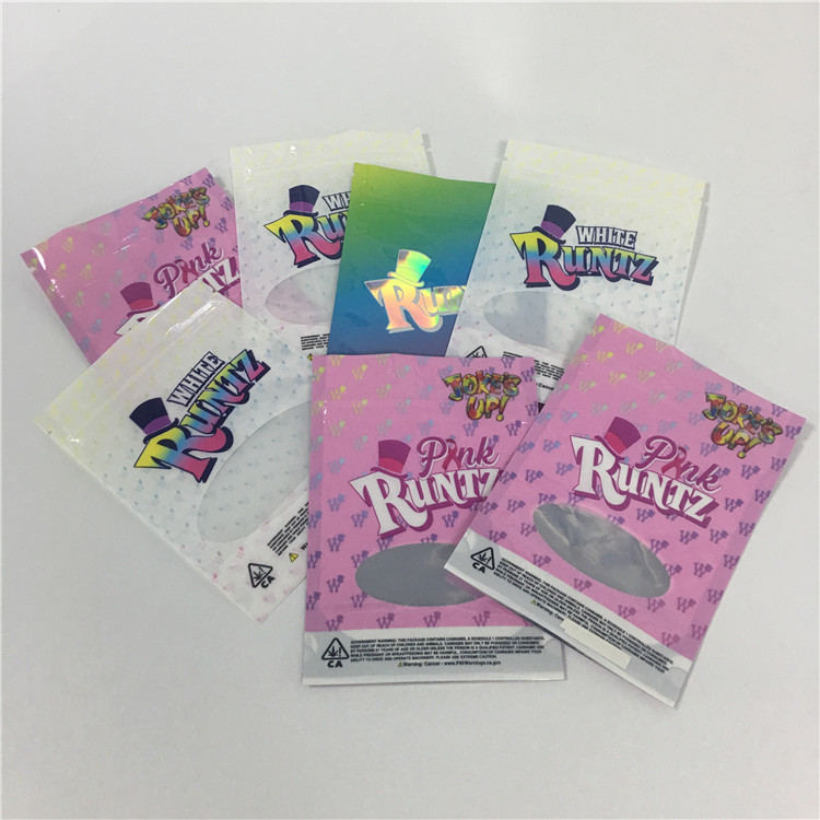 Prueba de empaquetado brillante del olor de la semilla de las galletas de Runtz de las bolsas de plástico que se puede volver a sellar resistentes del niño