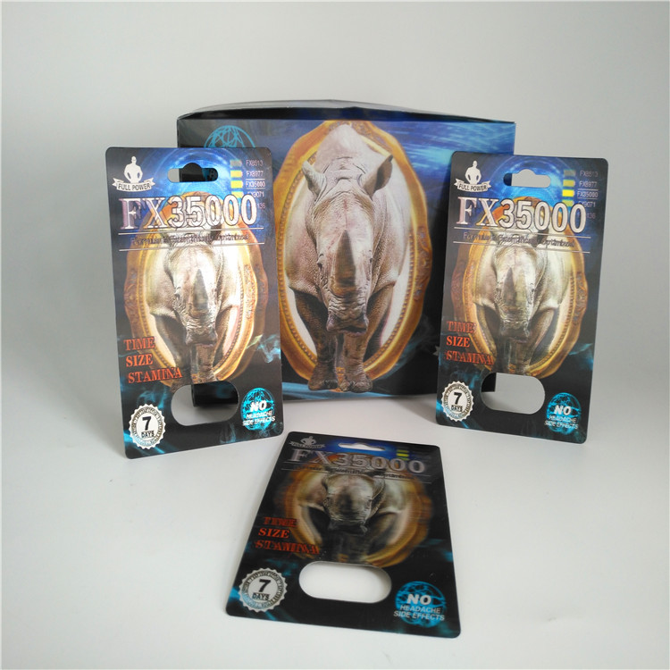 Tarjeta de la ampolla de la píldora del RINOCERONTE que empaqueta 3d lenticular para la píldora sexual masculina del aumento del funcionamiento